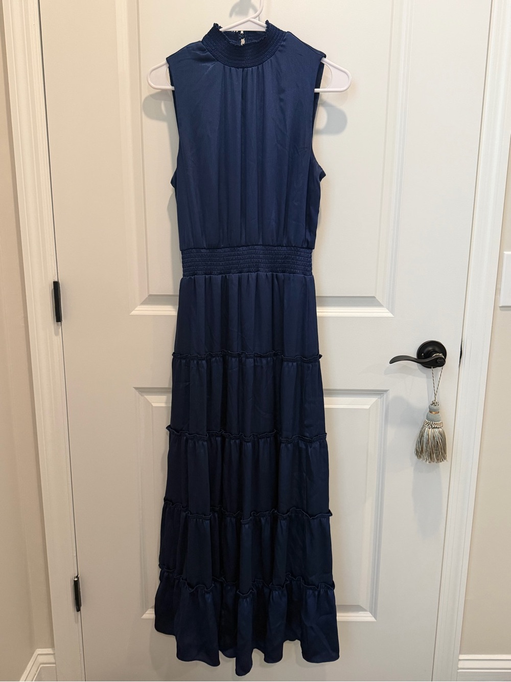 1. State • Sleeveless Navy Maxi Dress with Smocked Waist